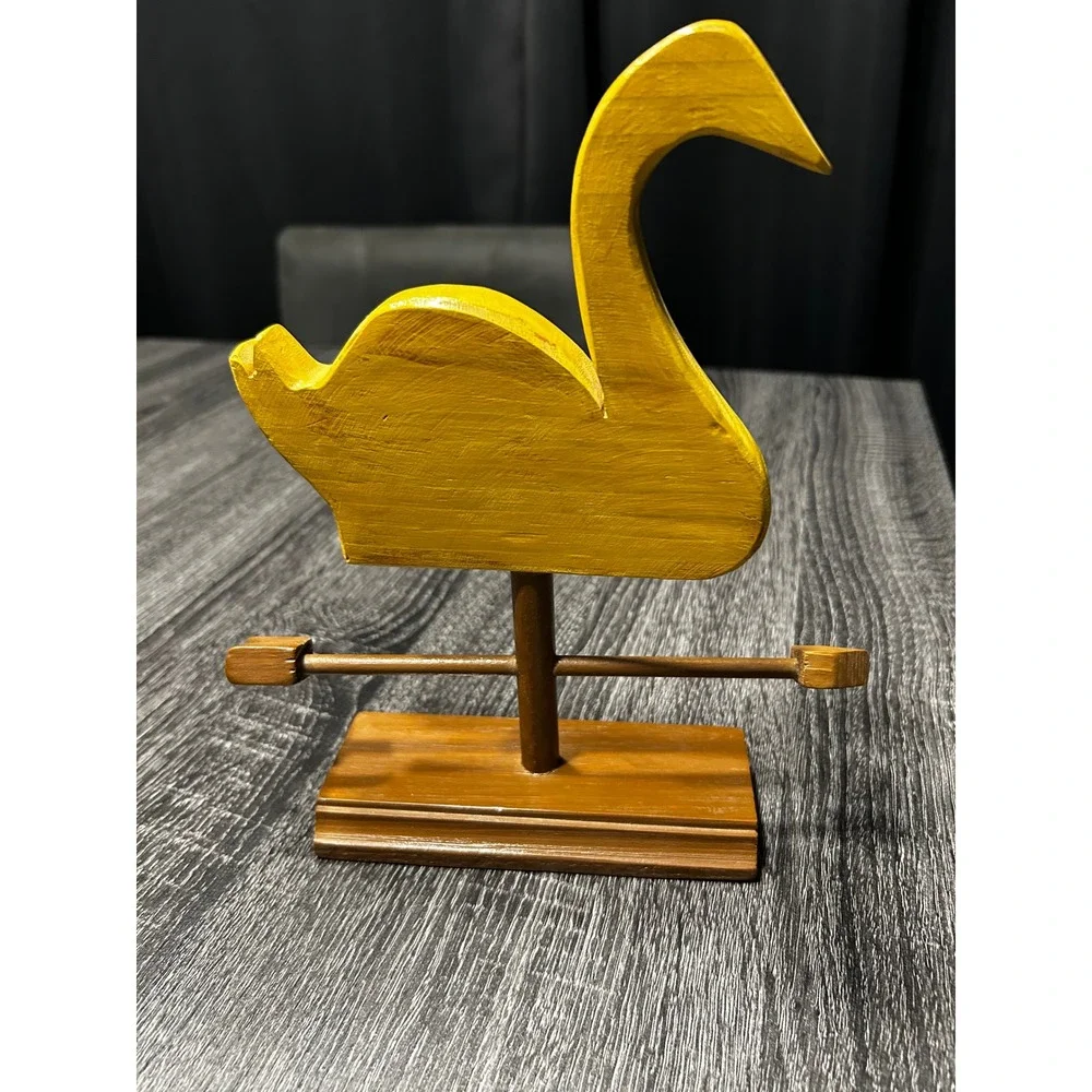 Vintage Hand-Painted Wooden Chicken & Swan Primitive‎ Folk Art Figurines Farm